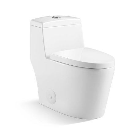 INNOCI-USA Contour III 1-piece 1/1.5 GPF High Efficiency Dual Flush Elongated Toilet in White, Seat Included 81275i